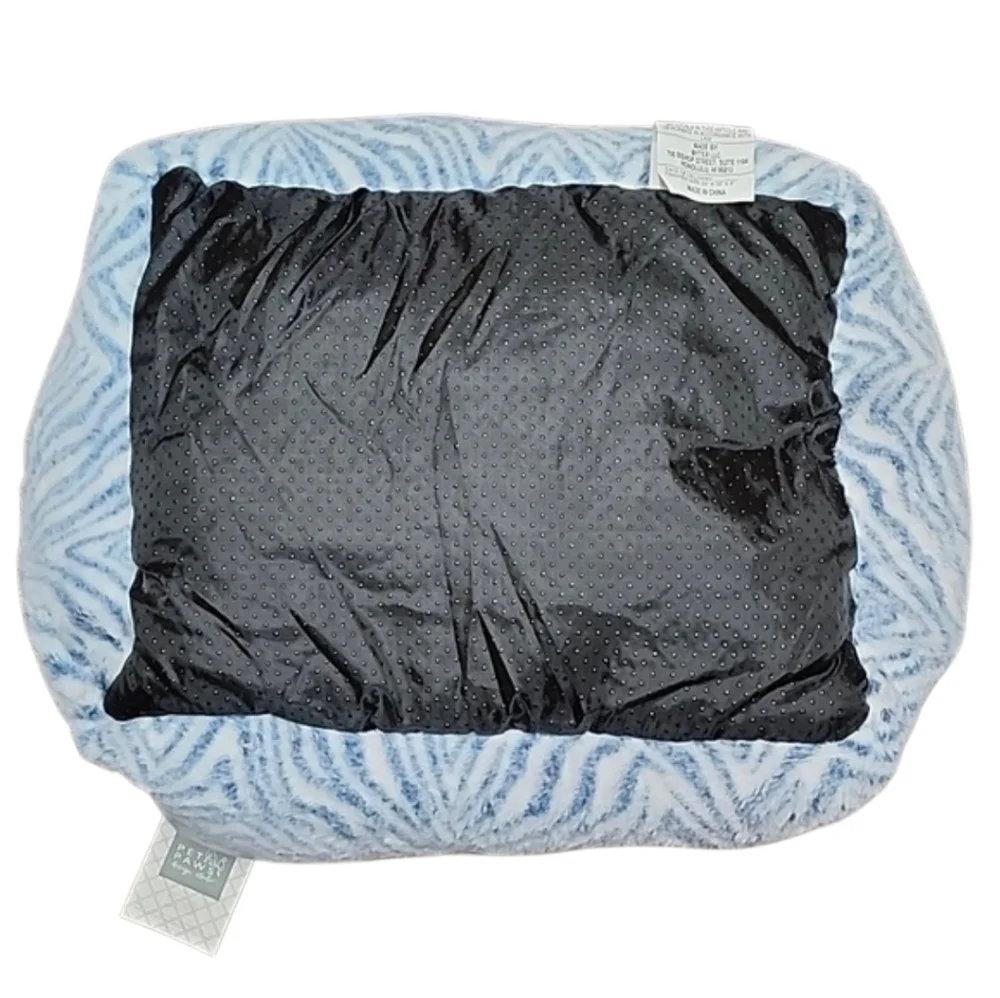 Pet Paws Design Studio Blue Gray & White Zebra Print Cat Dog Bed New with Tags